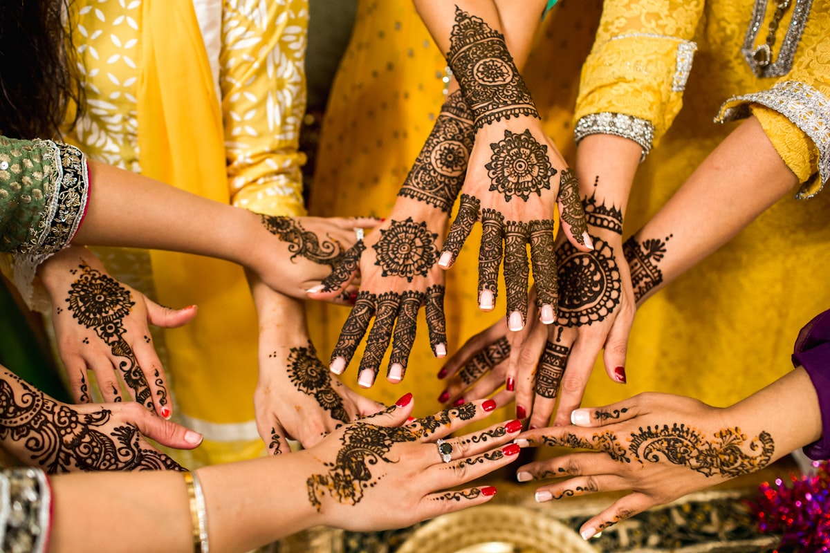 Hands with traditional mehndi design
